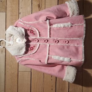 Gymboree XS (3-4) Gymboree XS (3-4) Pink Faux Suede/White Fur Coat